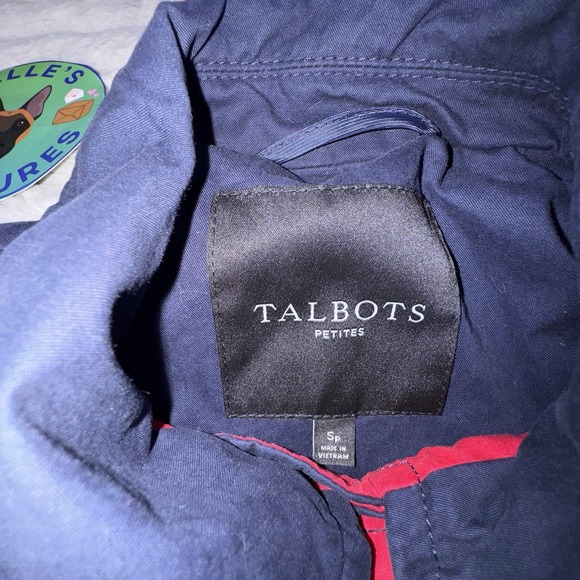 Talbots Petite Small Navy Double Breasted Pea Coat Jacket Blazer Anchor Buttons - Picture 7 of 14